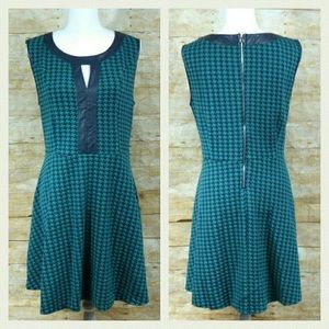 Knit Umgee dress with faux leather trim